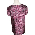 Walter Shirt Size 4 Pink Black Gray Silk Short Sleeve Pleated Corpcore Classic‎ Photo 5