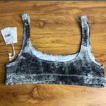 Good American Grey Tie Dye Bikini Top Size 3/4 L / XL Textured Ribbed Gray NWT Photo 2