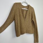 Abercrombie & Fitch Abercrombie Ribbed Knit Button Front Slightly Cropped Long Sleeve Cardigan Photo 2