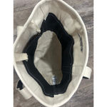 Lands' End Canvas Tote Bag Black Bottom Cream Top Handles Logo Photo 1