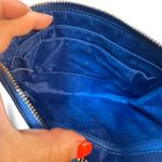 Tory Burch Large Blue Britten Zip Wristlet Wallet Pebbled Leather Gold Hardware Photo 8