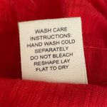 Paper + Tee NWT Cropped Short Sleeve Shirt Tie Front Tassel Bright Red Medium Photo 7