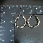 Stainless Steel Simulated Diamond Avocado Green Peridot Inside Out Hoop Earrings Photo 12