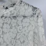 Elegant Ivory White Floral Lace overlay Dress size s high neck bell sleeves boho Photo 8