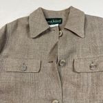 Harvé Benard Harve Benard Womens Linen Blend Jacket Blazer Size 4 Beige Button Front Pockets Photo 5