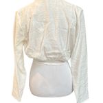 ZARA Plunge Vneck Tie Around Crop Top Off White Size X-Small Photo 1