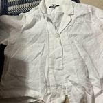 Quince  Large white button down short sleeve top Photo 3