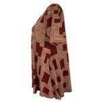 LuLaRoe  Maroon Tan Weave Print Top Blouse Small Photo 2