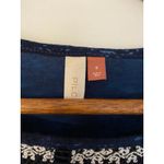 Pilcro Anthropologie  Orchid Embroidered Top Navy Blue White EUC Size Small Photo 6