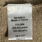 Coldwater Creek Women’s Gold Metallic Mock Neck Sleeveless Silk Blend Tank Photo 7