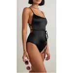 Good American New! GOOD‎ AMERICAN
Vacay belted stretch-satin swimsuit Black Sz 1 Small $119 Photo 2