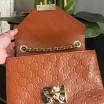 Valentino By Mario Valentino Isabelle Dollaro Leather Crossbody BrownstoneGilt W Brown Photo 12