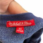 Mitchell & Ness  Sweatshirt Women X Small Blue Blank Soft Knit Fleece Pullover‎ Photo 2