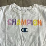 Champion  Colorful Logo Athletic T-Shirt Size Medium Photo 2