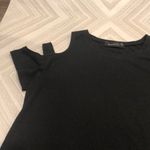 Six Fifty Black Cold Shoulder Knotted T Shirt Photo 2