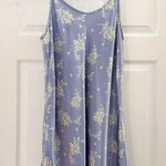 Valerie Stevens Vintage Satin Lavender Floral Slip Mini Dress Photo 0
