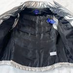 City Streets NWT  Silver Puffer Vest Full Zip Metallic Women’s Small Pockets Photo 5