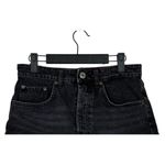 ZARA  The High Rise Cotton Distressed Cut Off Shorts Button Fly Denim 6 Black Photo 3