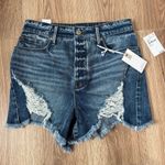 Good American  Bombshell Short in Blue646 Size 4/27 NEW Distressed Denim Shorts Photo 3
