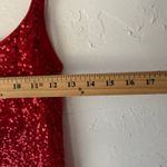 Daytrip  Red Sequin Tank Top M Y2K Romantic Sheer Sparkle Party‎ Going Out Photo 6
