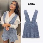 ZARA Blue and White Plaid Pinafore Dress Size S Photo 1