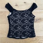 Moa Moa  - Vintage Style Off Shoulder Lace Top in Black & Nude Photo 2