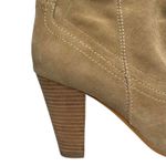 B Makowsky Natural Tan Suede Leather Pull On Stacked Heel Ankle Boots Womens 7 Photo 2