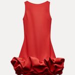 ZARA  bodysuit dress Red Ruffle skirt bodycon formal evening date coctail  Photo 9