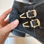 Vince Camuto Black Suede Leather Double Buckle Ankle Boots Womens 7.5 Western Photo 9