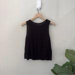 Free People Black Cutout Tank Top Sleeveless Crinkle Lightweight Solid Cut Out Photo 1