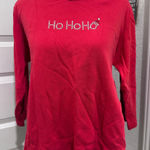 Quacker Factory  Red Knit Ho Ho Ho Long Sleeve Embroidered Sweater Photo 0
