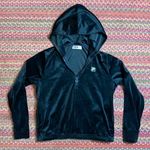 FILA TENNIS BLACK VELOUR VELVET PULLOVER QUARTER ZIP HOODIE Photo 0