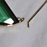 Elegant Teal Blue Green Gold Hoop Statement Earrings great gift new modern Photo 3