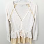 Anthropologie Anthro Knitted&Knotted Tiered Cream Peplum Sweater Photo 0
