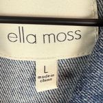 Ella Moss Denim Trucker Jacket Women Large Blue Distressed Button Front Western Photo 3