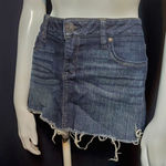 Refuge Blue Raw Edge Denim Skirt (9) Photo 0