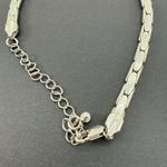 Whiting & Davis  Silvertone Pendant with Faux Turquoise on 24 Inch Link Chain Photo 7