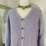 Hippie Rose  Chunky Coquette Lilac Light Purple Knitted Knit Button Up Cardigan M Photo 2
