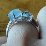 Natural Aquamarine Sterling Silver Heart Ring Size 7 Photo 1