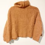 Free People  Size XS Papaya Orange Fluffy Cowl Neck Sweater Wool Blend Photo 5