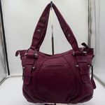 B Makowsky Leather Shoulder Bag Magenta Pink Pebble Grain Hobo Purse Purple Photo 11