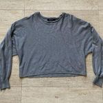 TECREW Mid Drift Cropped Pullover Knit Sweatshirt Gray Size‎ L Batwing Size L Photo 0