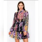 ZARA Amelia Sz S Patchwork Tiefront floral dress Photo 2