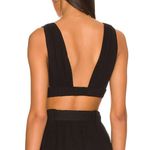 Indah Raina Bralette linen plunge crop top womens Black (small) going out party Photo 4