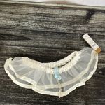 Flora Nikrooz  Ivory Satin & Tulle Wedding Thigh Garter Belt NEW Photo 2