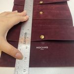 Rochas Paris Vtg Velvet Makeup Accessory Bag Burgundy Leather Interior France Red Photo 7