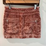 Free People  Dust to Dust Blush Velvet Mini Skirt Size 6 Photo 1