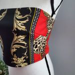 Blue Blush  Baroque Strapless Crop Top L Photo 2