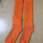 #4 New/Customer Return HOOTERS Girl PEAVEY XL Length SCRUNCHIE SOCKS Orange O/S Photo 4