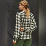 Anthropologie Pilcro Black‎ Plaid Wool Blend Long Sleeve Stitch Button Down Shirt Size XS Photo 1